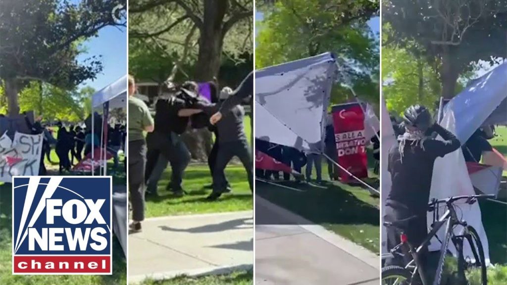 Chaos ERUPTS as masked protesters target conservative event at UC Davis