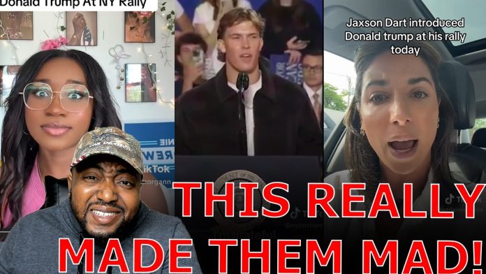 Liberals LOSE THEIR MINDS Over NY Giants QB Jaxson Dart Introducing TRUMP At NYC Republican Rally!